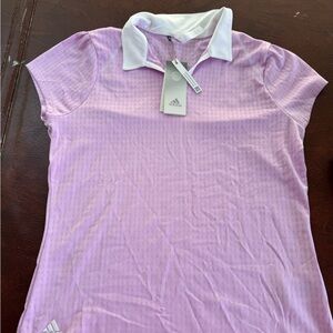 Adidas Light Pink Polo with White Collar